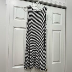 Old Navy Black and White Striped Midi Dress